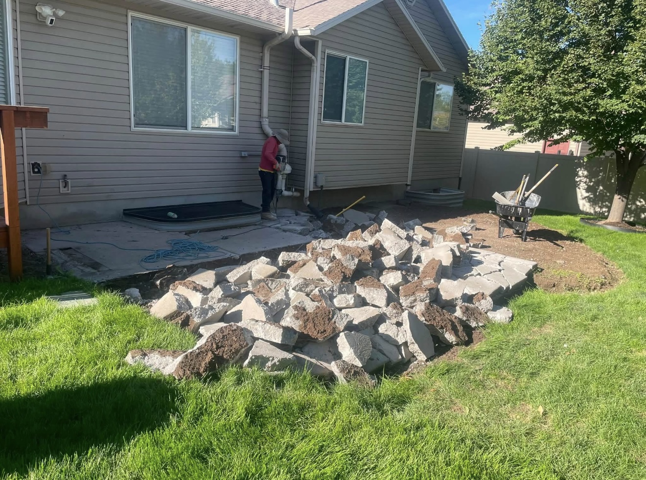 Concrete demolition and site preparation